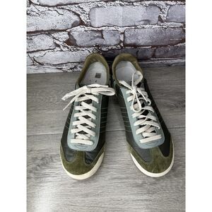 Patrick Gray Leather Blue Mesh Athletic Lace Up Shoes Women Sz 42EU/11M US